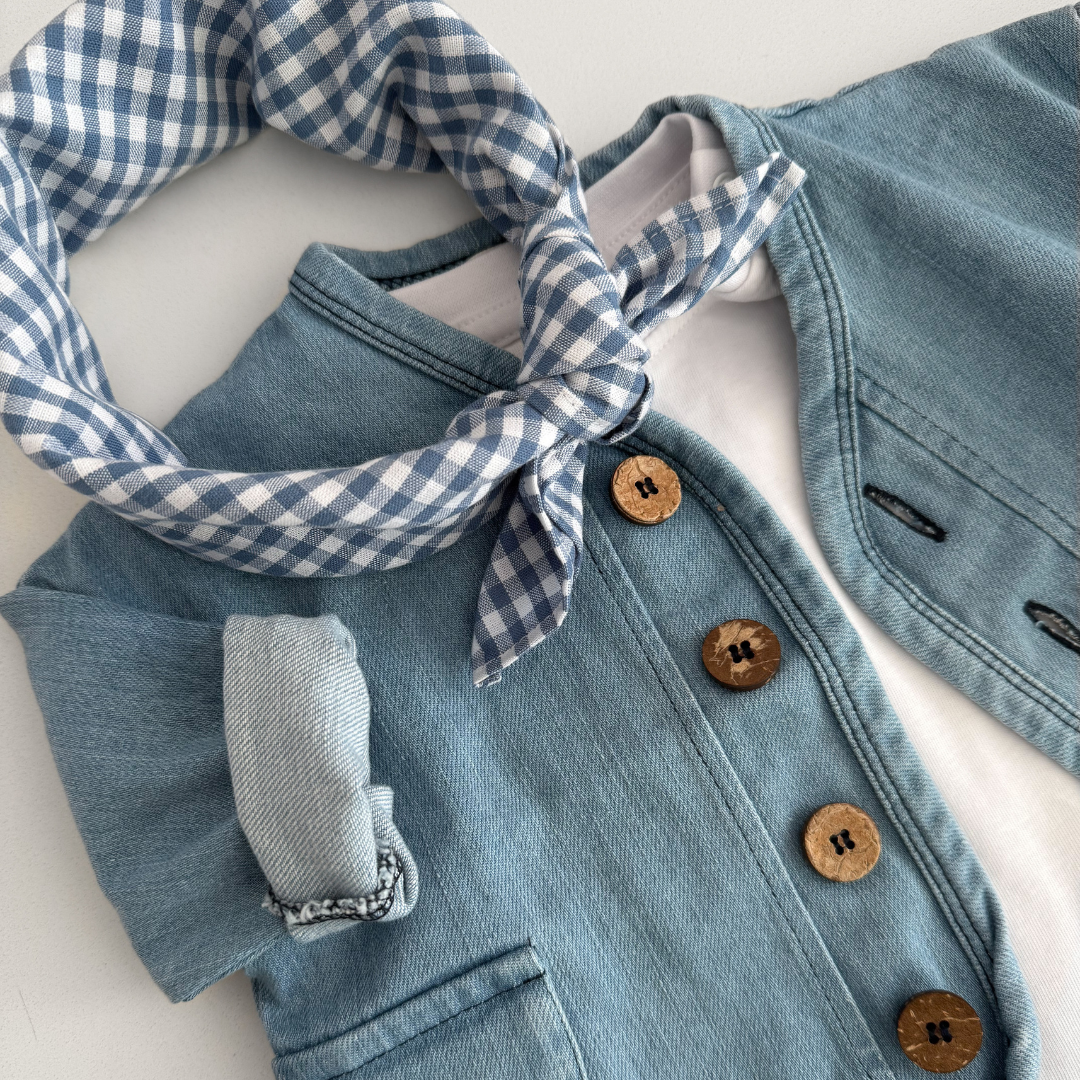 blauw geruite sjaal kids baby