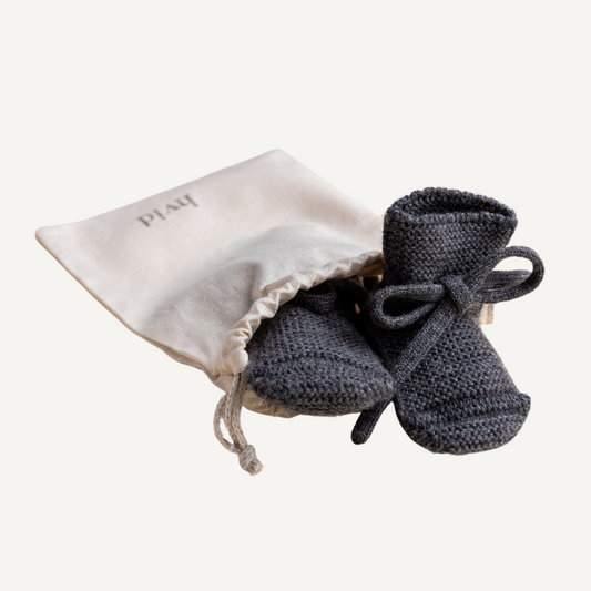 donker grijze merinowollen slofjes wollenslofjes