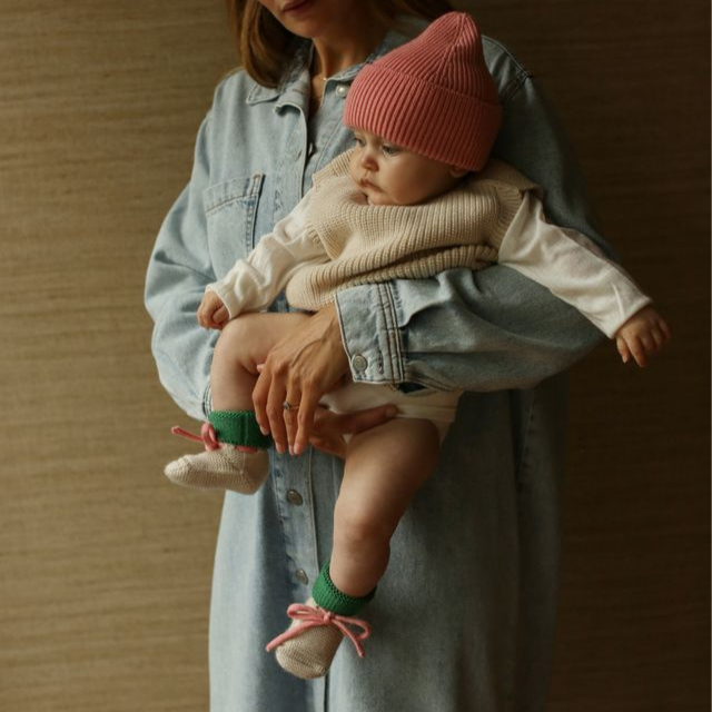 slofjes hvid merinowol cream grass newborn