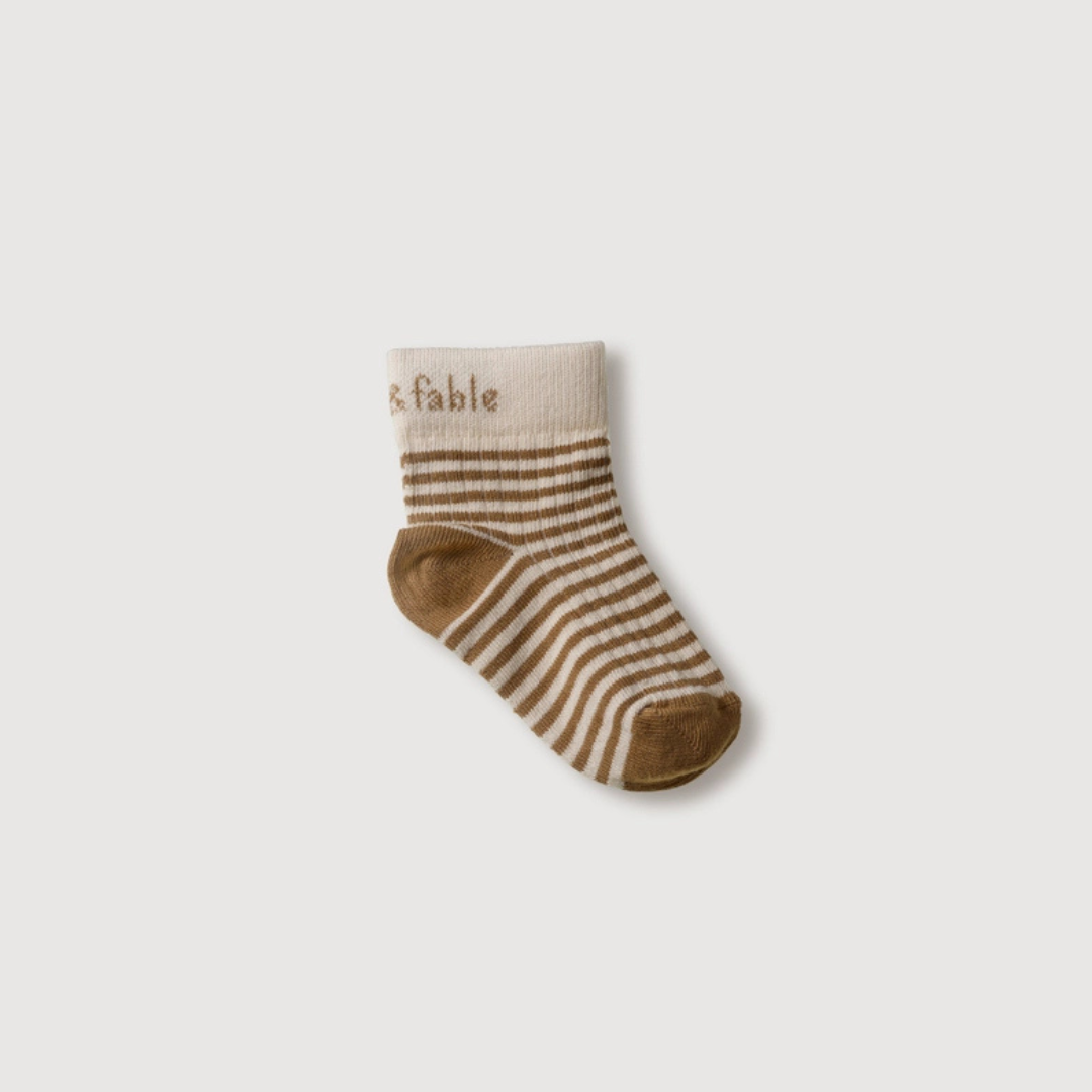 sokken brons beige gestreept kids baby