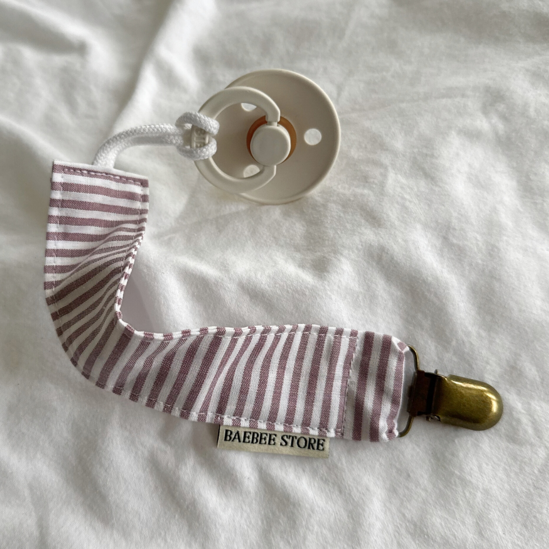 Speenkoord gestreept mauve