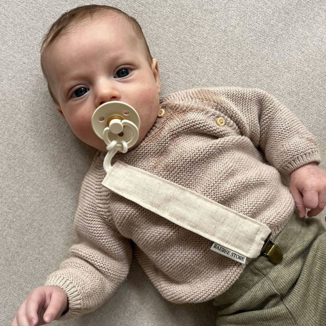 speenkoord linnen beige baby