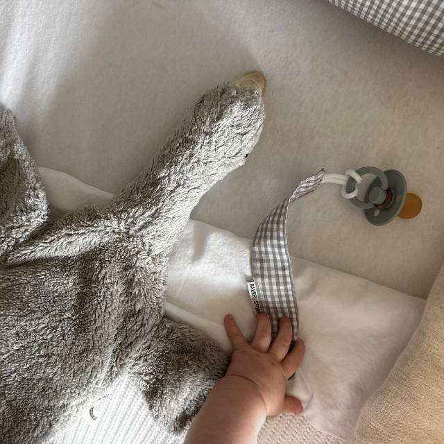 speenkoord grijs wit geruit gans senger naturwelt baby newborn