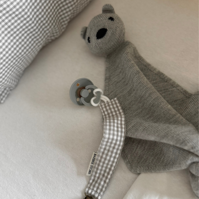 speenkoord grijs geruit teddy tokki hvid
