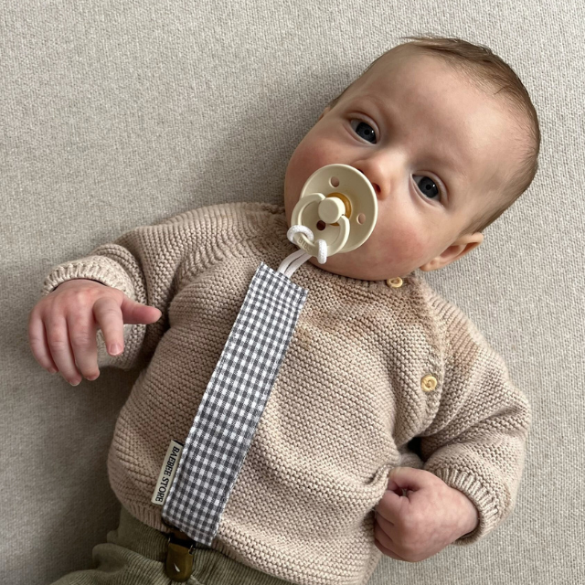 speenkoord donkergrijs geruit