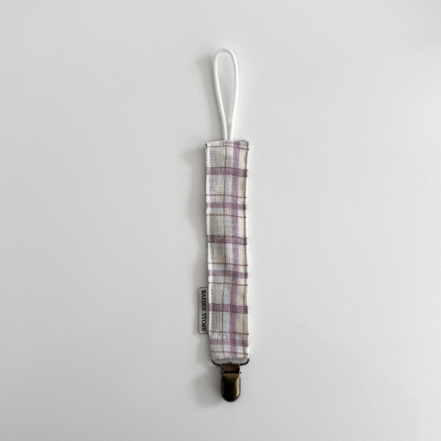 speenkoord geruit lila newborn baby