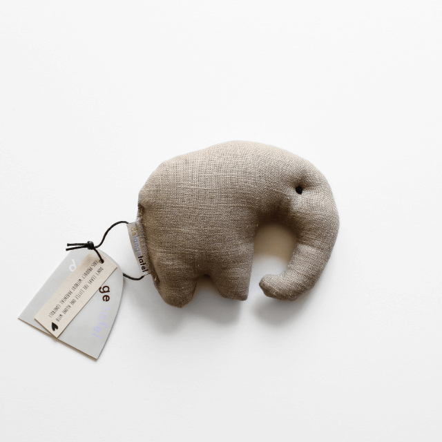 Linnen olifantje knuffel taupe