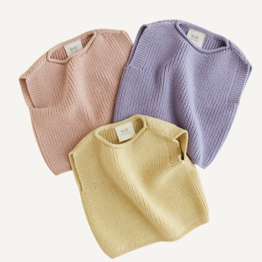 baby newborn vest wol merinowol spencer apricot geel lila