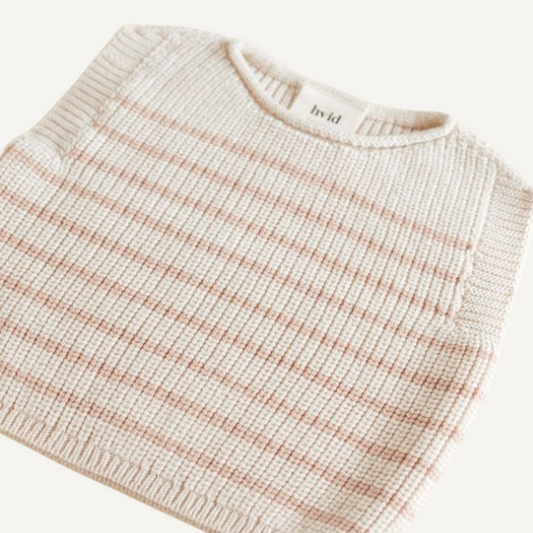 hvid harvey vest spencer baby newborn gestreept cream apricot