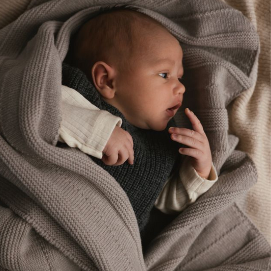 harvey merinowol wol vest spencer charcoal newborn baby