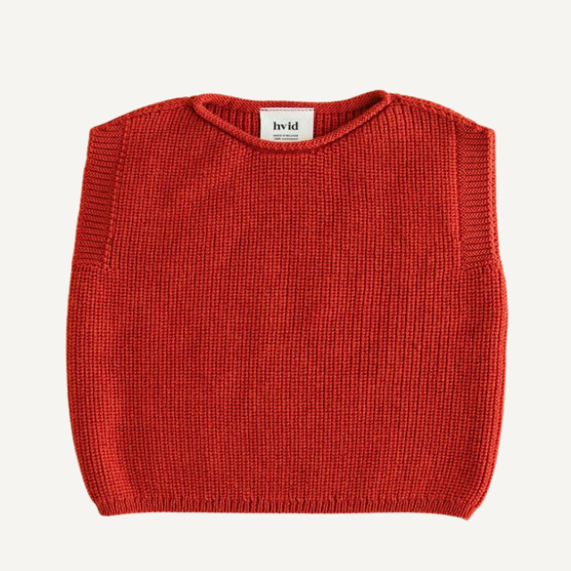 vest harvey hvid rood red merinowol