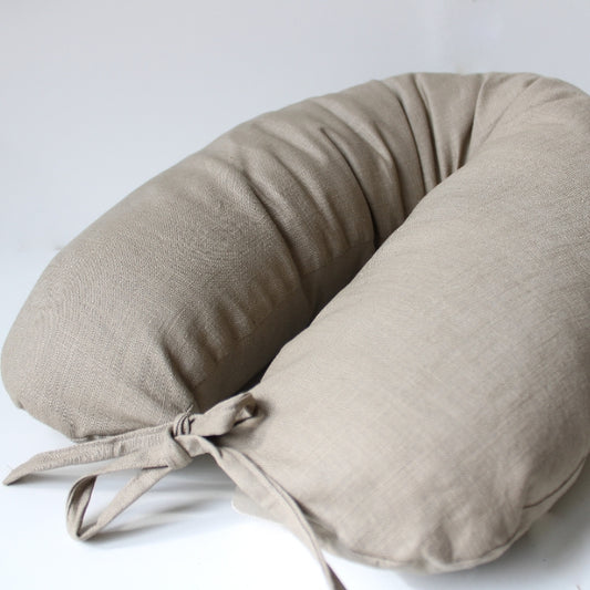 Linen nursing pillow cover beige
