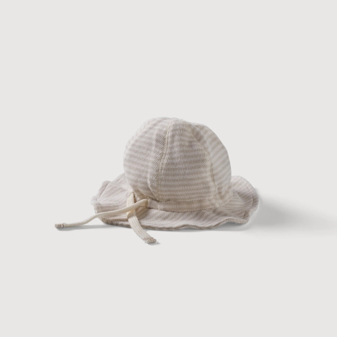 Finch & Fable zonnehoed baby gestreept stone