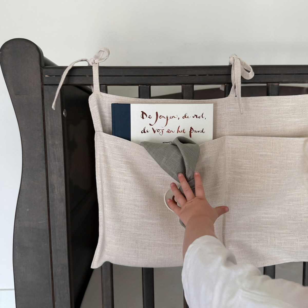 Linnen bed- en boxorganizer beige