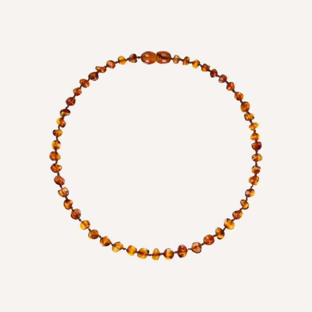 Barnsteen ketting kind cognac 32 cm