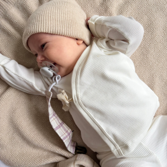 Speenkoord baby geruit babymeisje