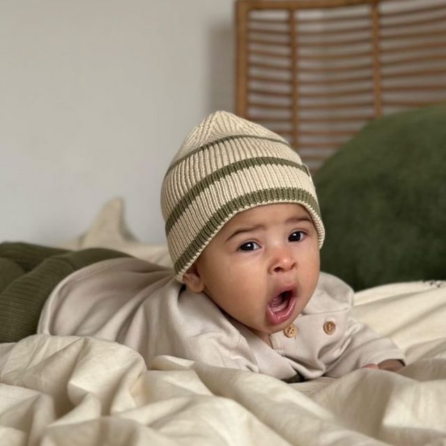 Guapoo beanie streep groen