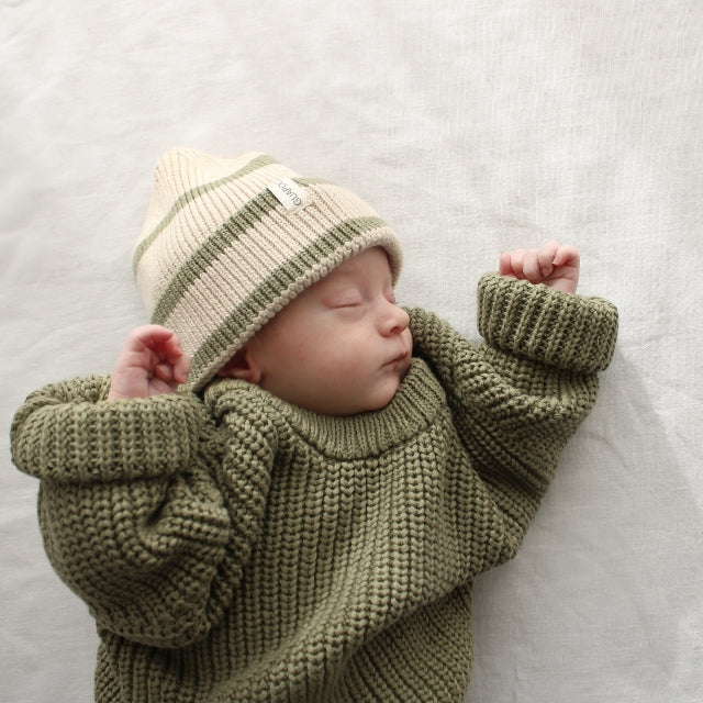Guapoo chunky sweater groen baby sef
