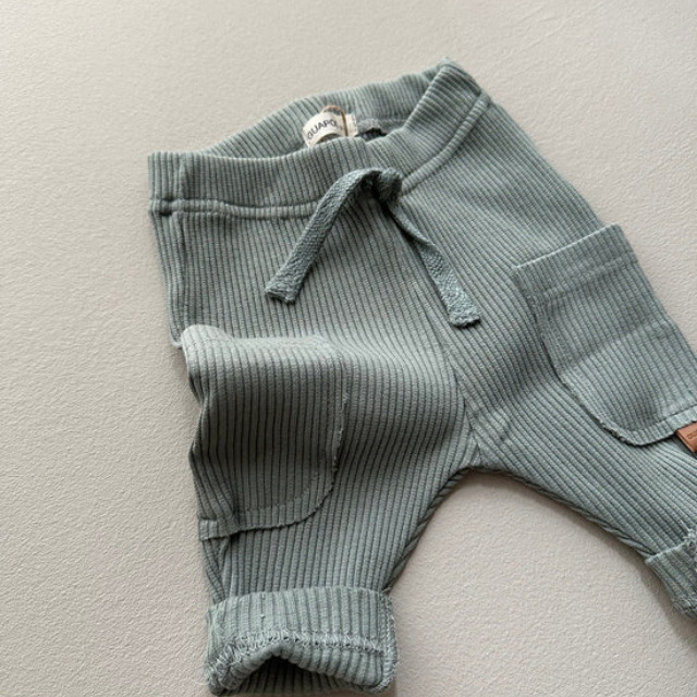 Guapoo rib legging beige voorbeeld