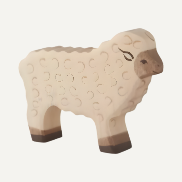Holztiger schaap wit
