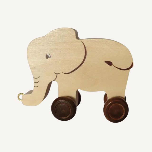 Houten naam olifant achterkant