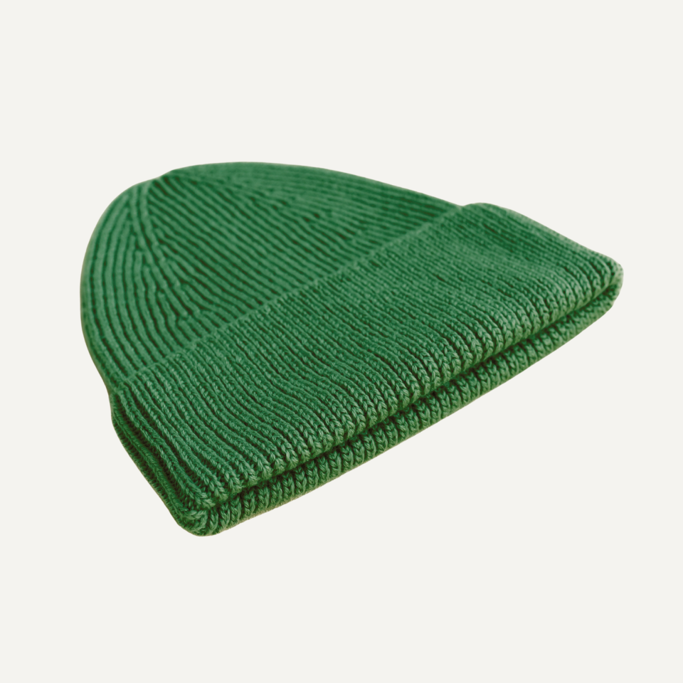 Hvid beanie fonzie kids groen