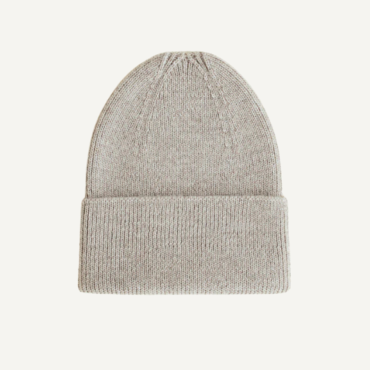 Hvid beanie fonzie newborn pebble