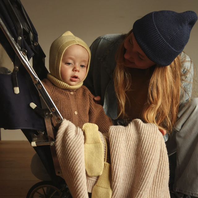 Hvid gaston soft beige deken kind