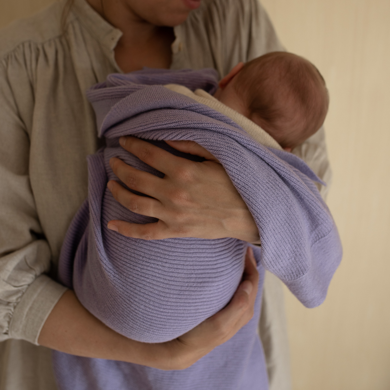 Hvid gust deken lilac newborn
