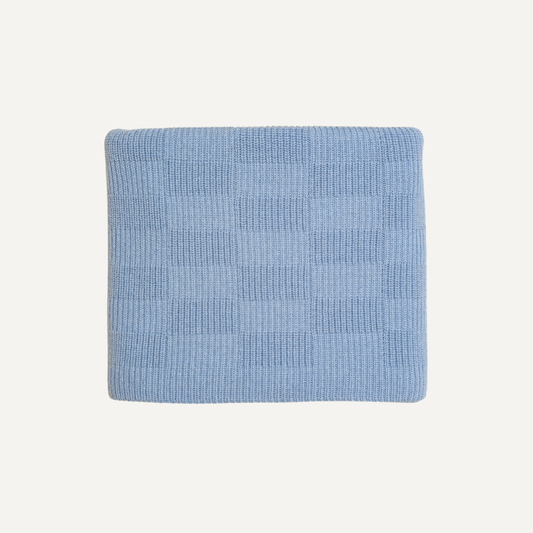 Hvid ivy deken light blue
