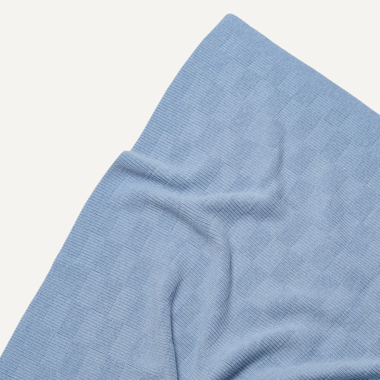 Hvid ivy deken light blue wol