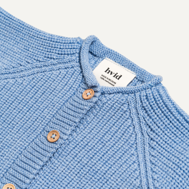Hvid vest inga light blue baby wol