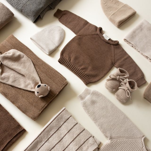 Hvid wollen baby trui georgette bruin