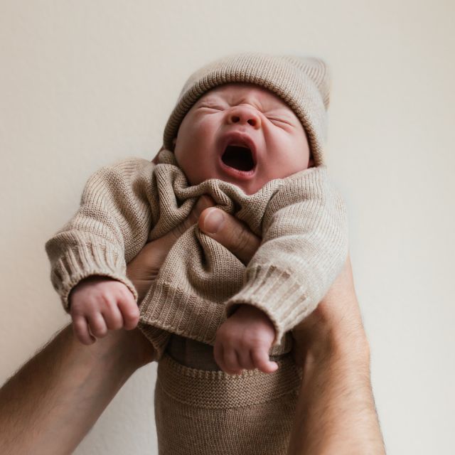 Hvid wollen trui georgette sand baby