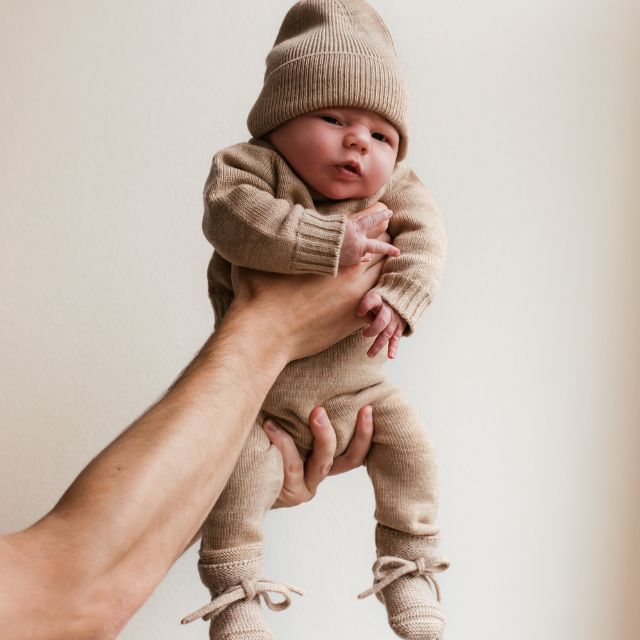 Hvid wollen trui georgette sand newborn