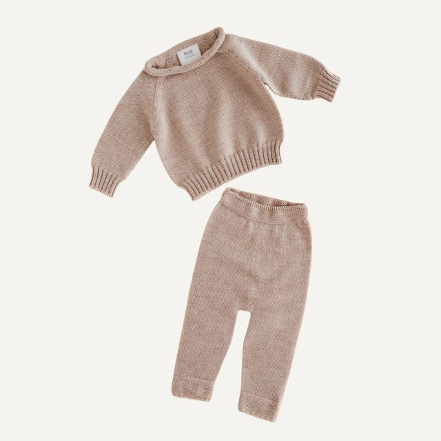 Hvid wollen trui georgette sand set