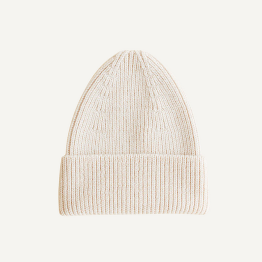 Hvid beanie fonzie kids cream
