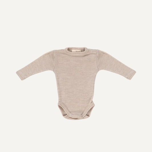 Kico label baby romper met lange mouw beige
