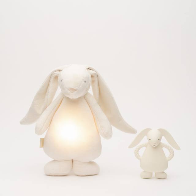 Moonie teether cream bunny met knuffel