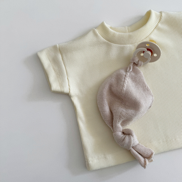 rib oversized shirt baby geel botergeel