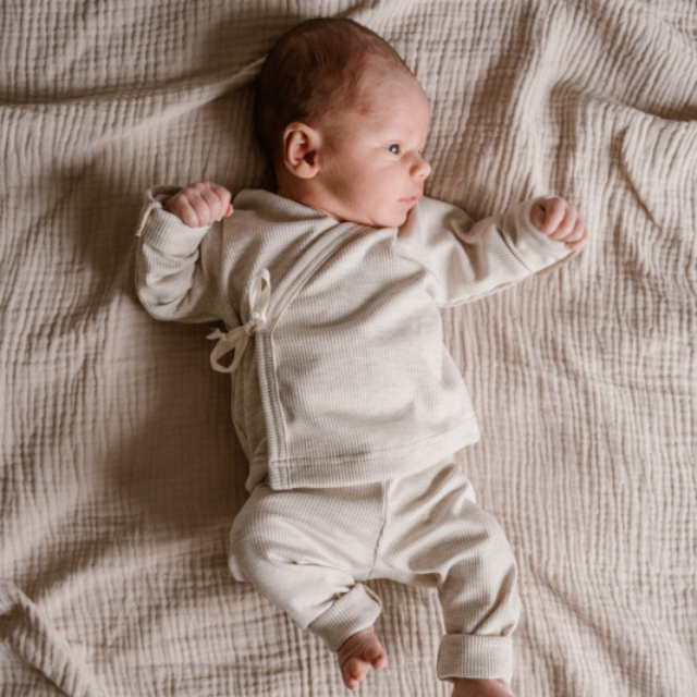  Two thirteen newborn rib set beige