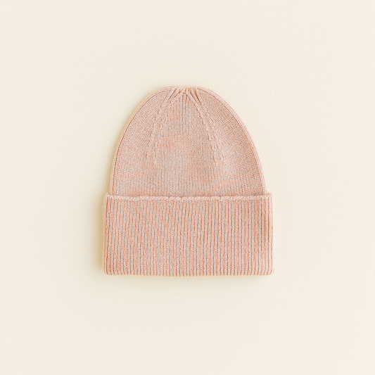 apricot beanie muts newborn roze zalm