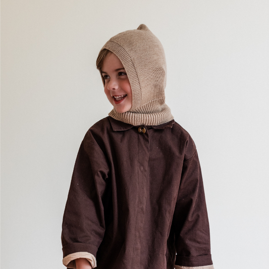 balaclava muts sand hvid wol