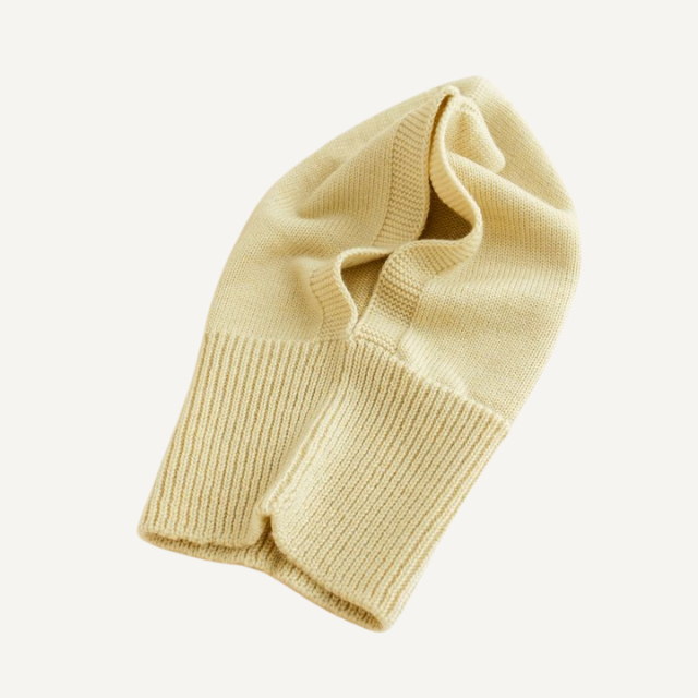 balaclava muts kids wol merinowol geel hvid kids baby
