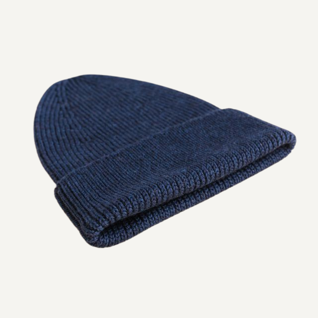 muts beanie fonzie blue hvid merinowol kids baby
