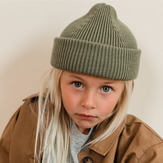 hvid wol merinowol muts beanie fonzie kids