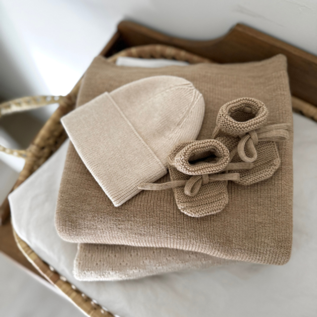 hvid merinowol wol beanie muts slofjes booties