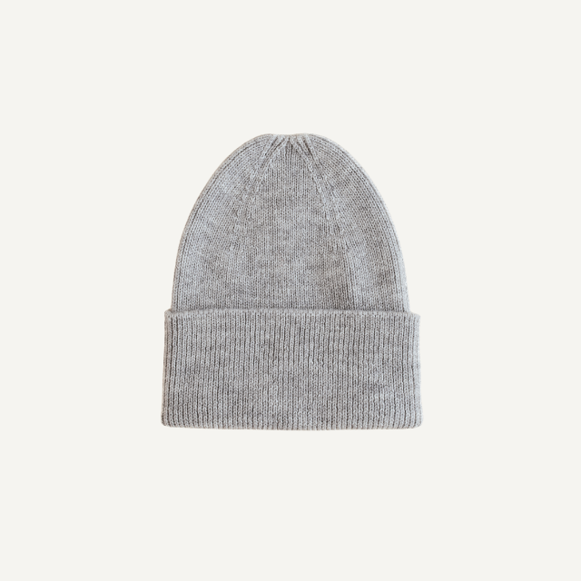 beanie fonzie newborn baby hvid grey melange