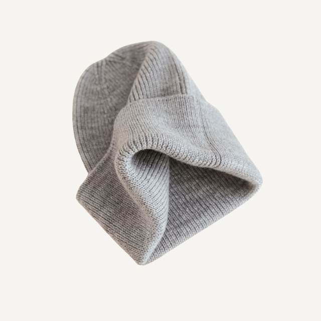 baby newborn fonzie muts beanie grey melange hvid