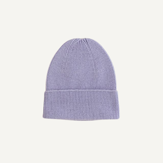 beanie fonzie newborn lila muts wol lilac